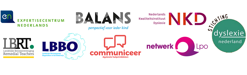 Logo's van partners in het Stimuleringsprogramma Aanpak Dyslexie